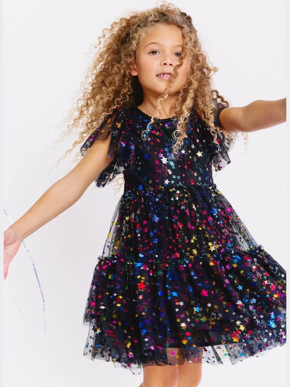 Lola & The Boys Shining Rainbow Tulle dress, size 6
